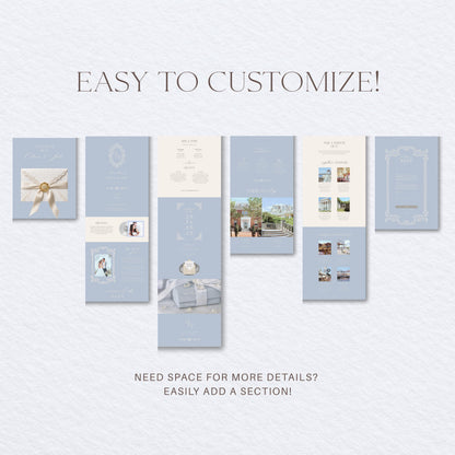 Wedding Website Template: Light Blue template details 8