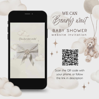 BBS69 We Can Bearly Wait baby shower website invitation video demo