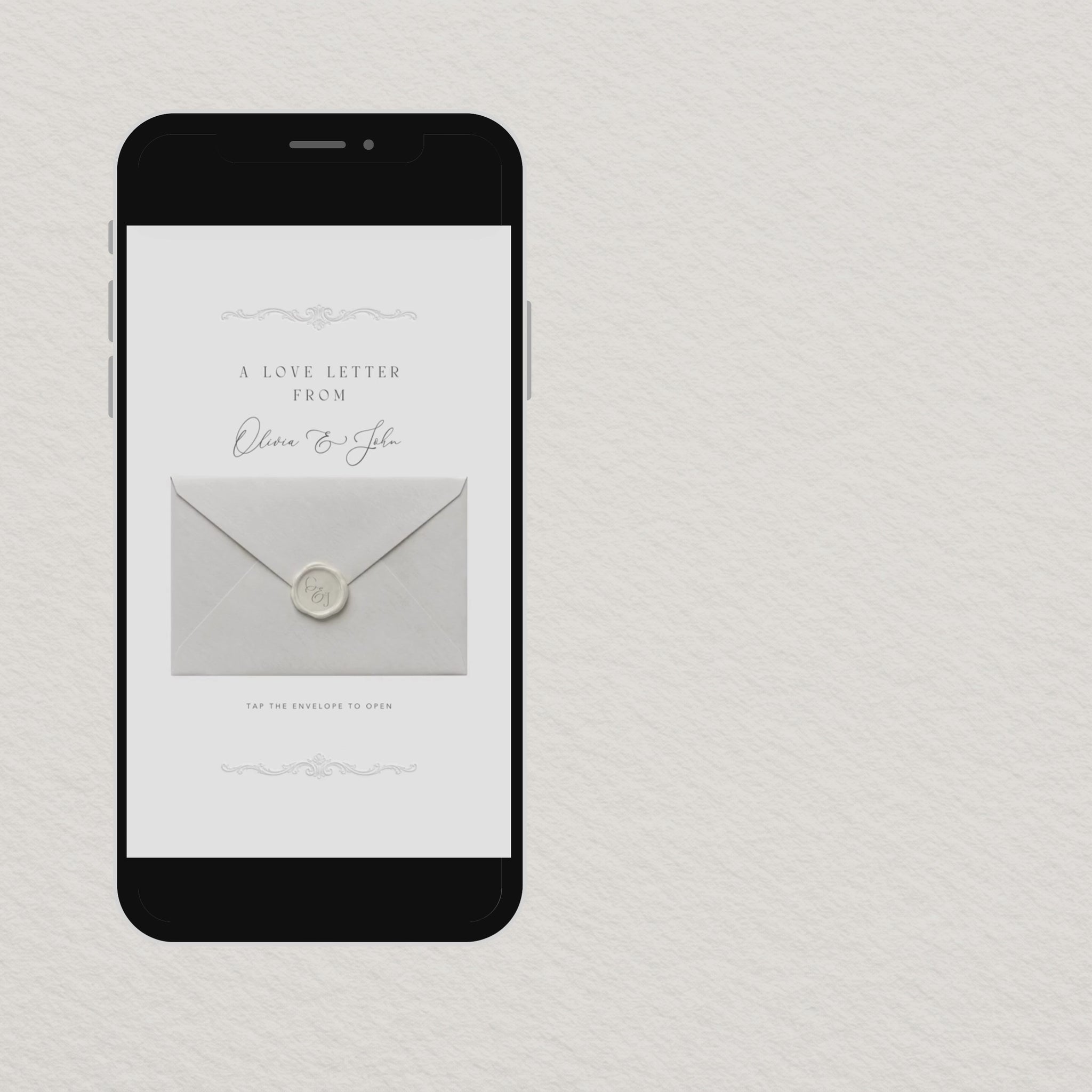 WD07 embossed monogram wedding website template video demo