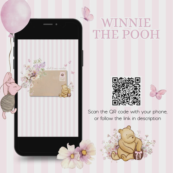 BBS44 pink Winnie the Pooh baby shower website invitation video demo