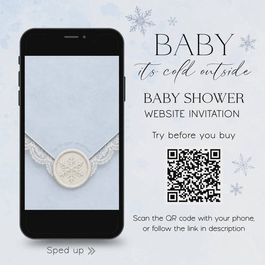 Baby It's Cold Outside Baby Shower Website Invitation