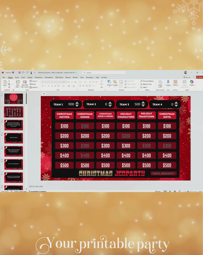Christmas Jeopardy PowerPoint Party Game, editable PowerPoint game